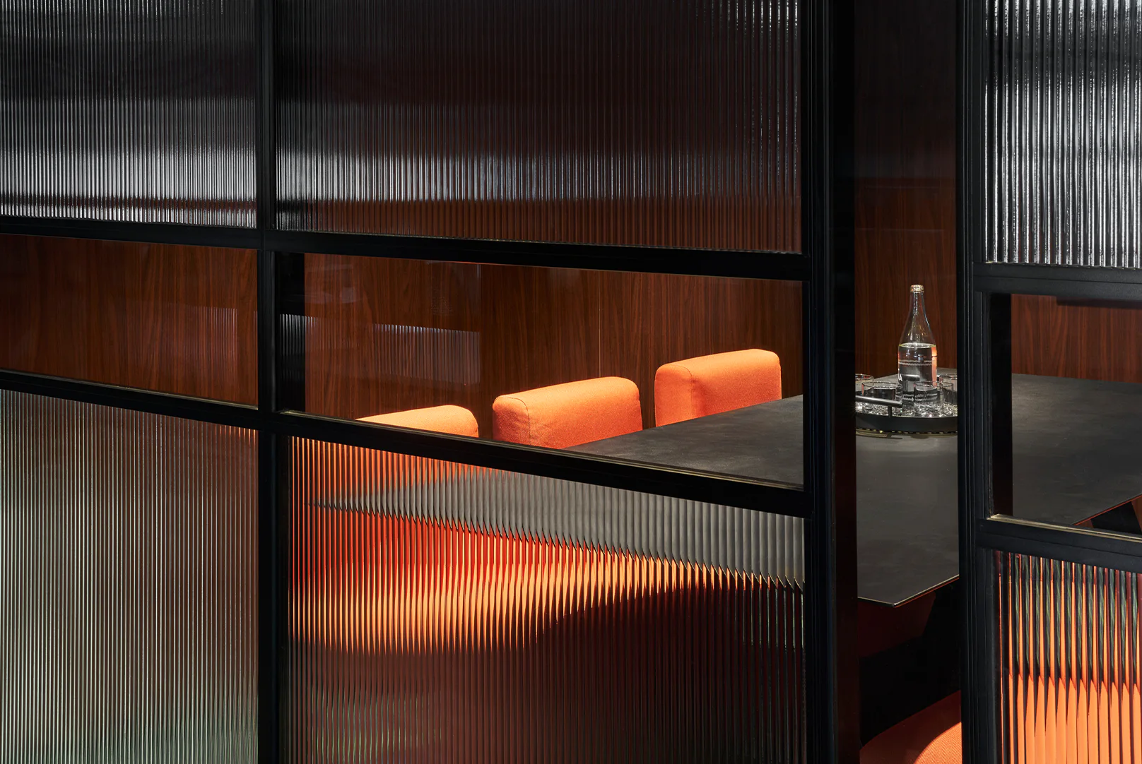 A glass meeting room